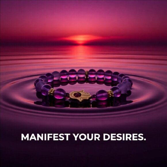 Flirty & Girly! Pretty in Pink! Hamsa Hand Protection Stretch Bracelet - Picture 5 of 11